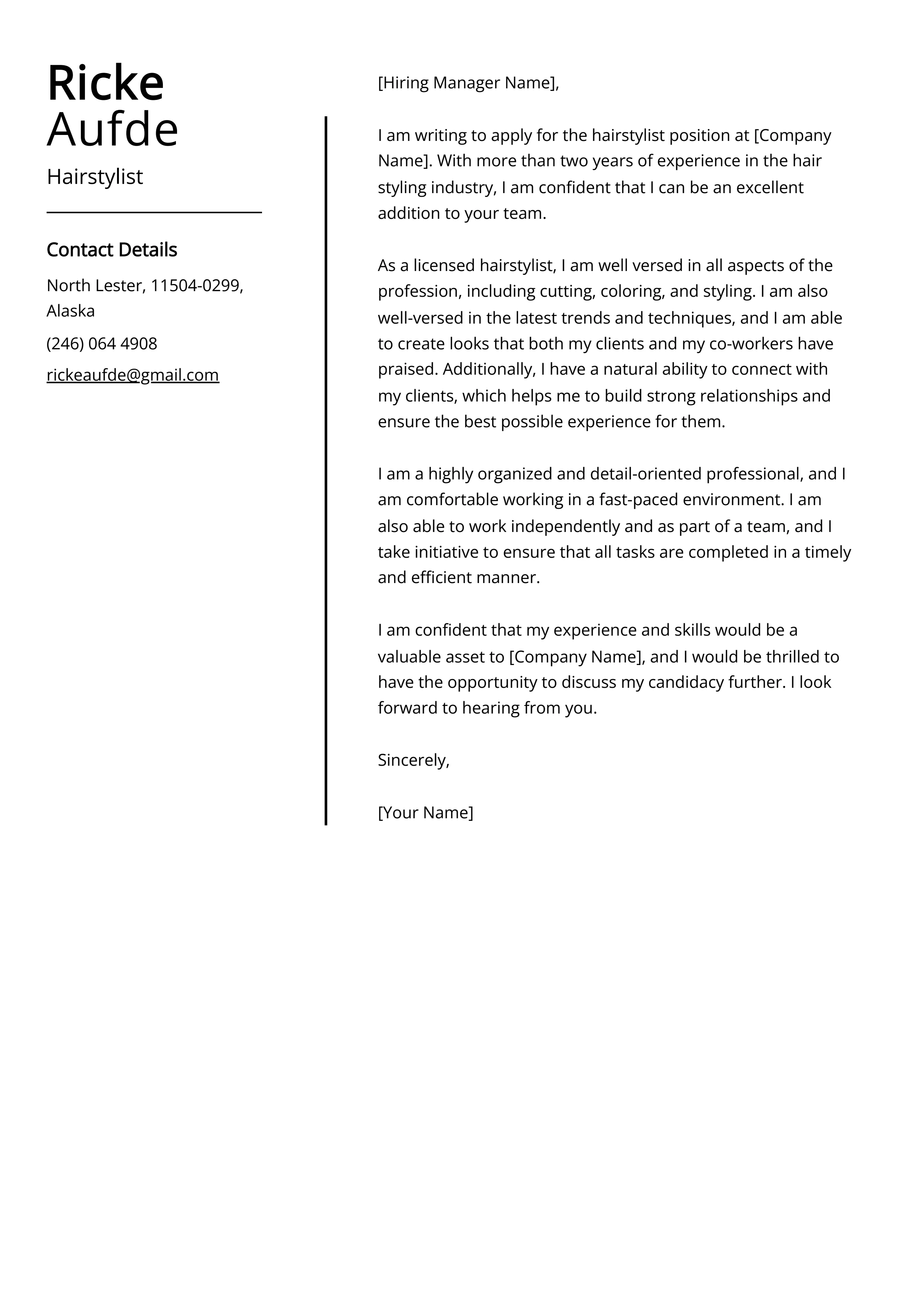40595 bud trimmer cover letter formatting