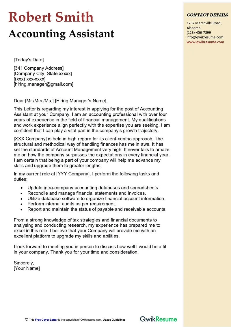 40597 cover letter accounting assistant 4