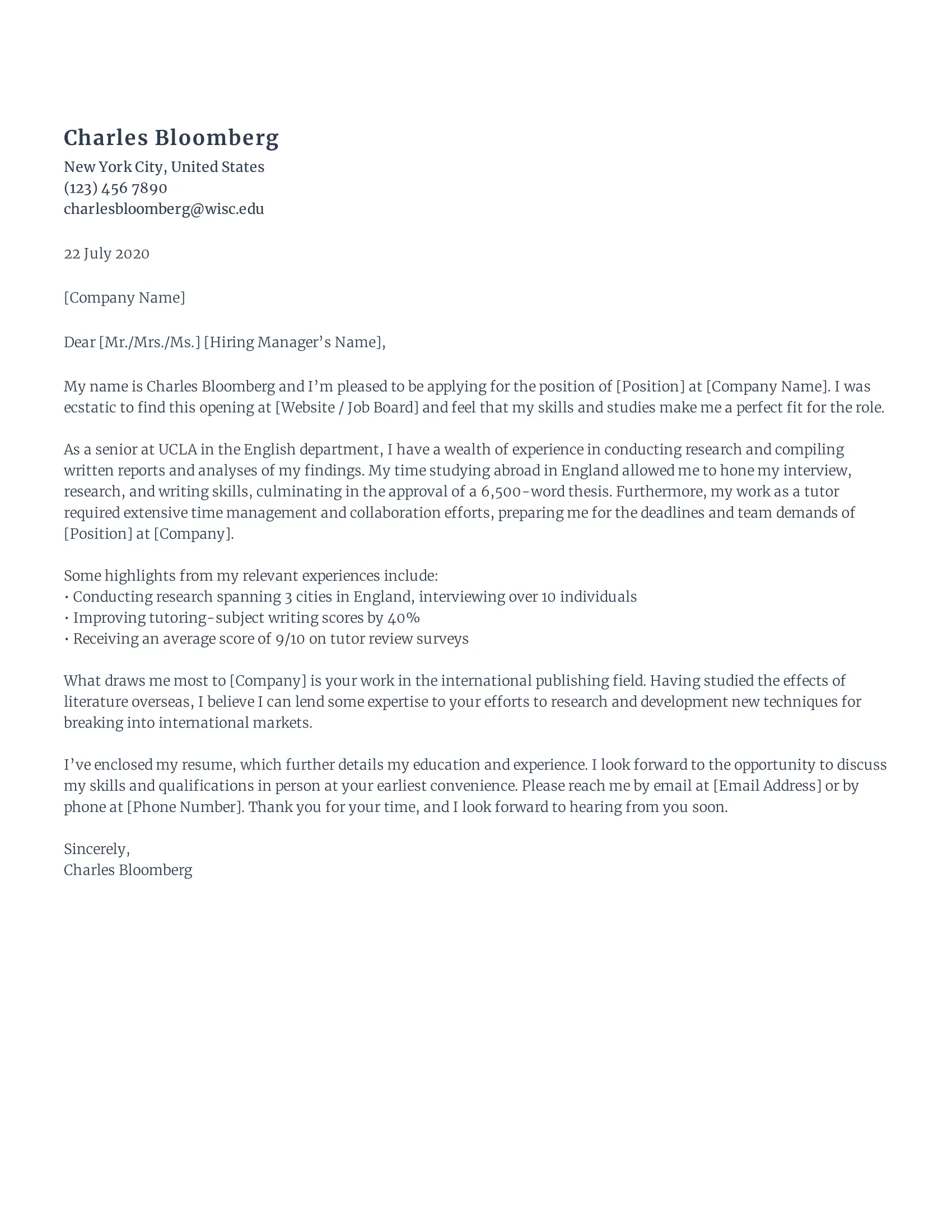 40603 tailor cover letter