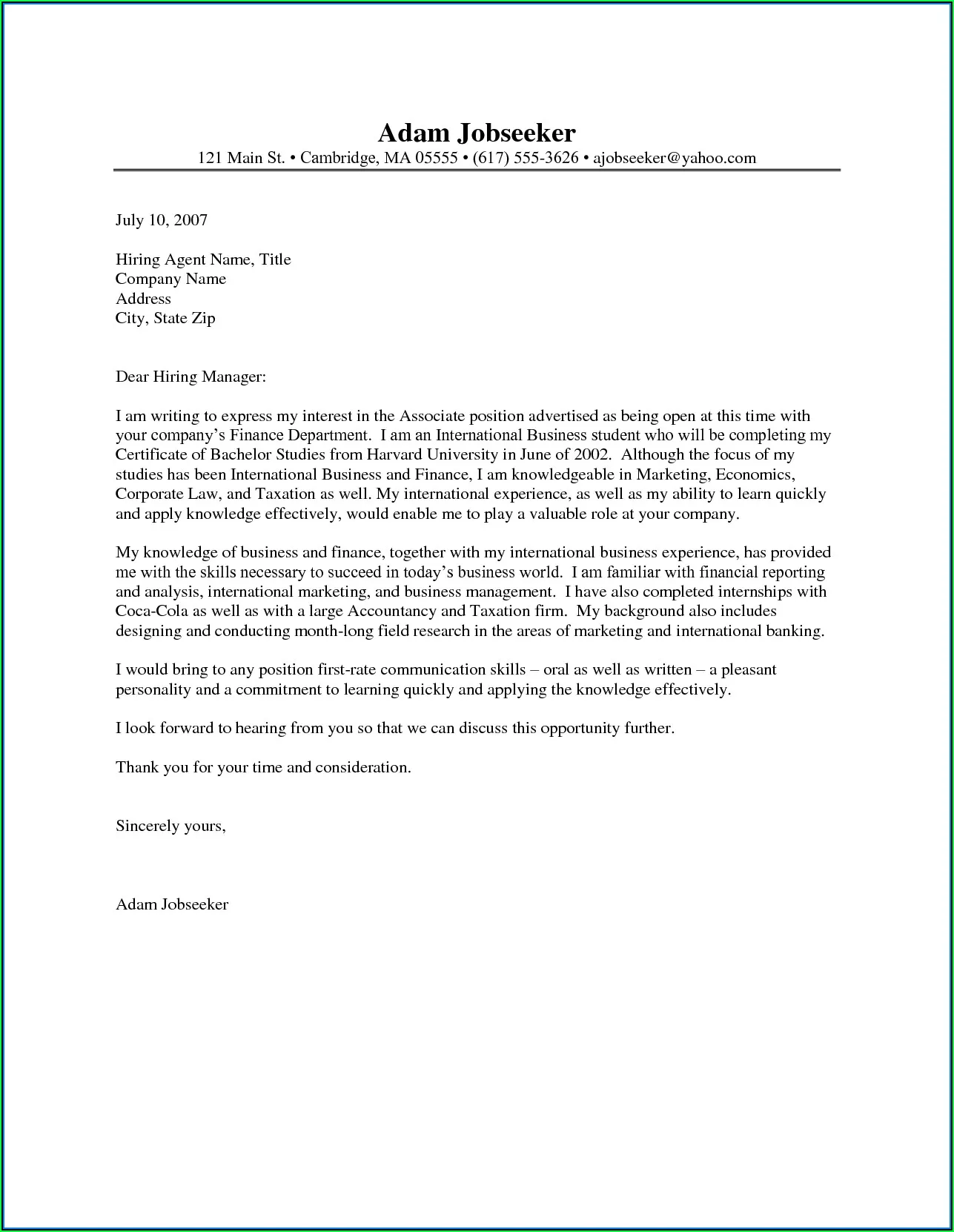 40606 tailoring cover letter