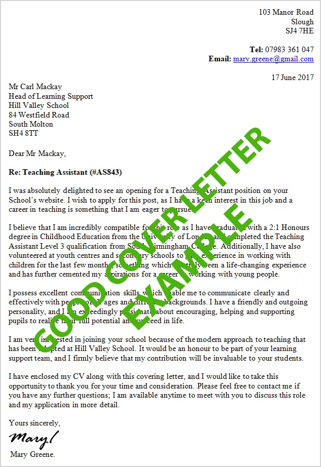 40613 cover letter components