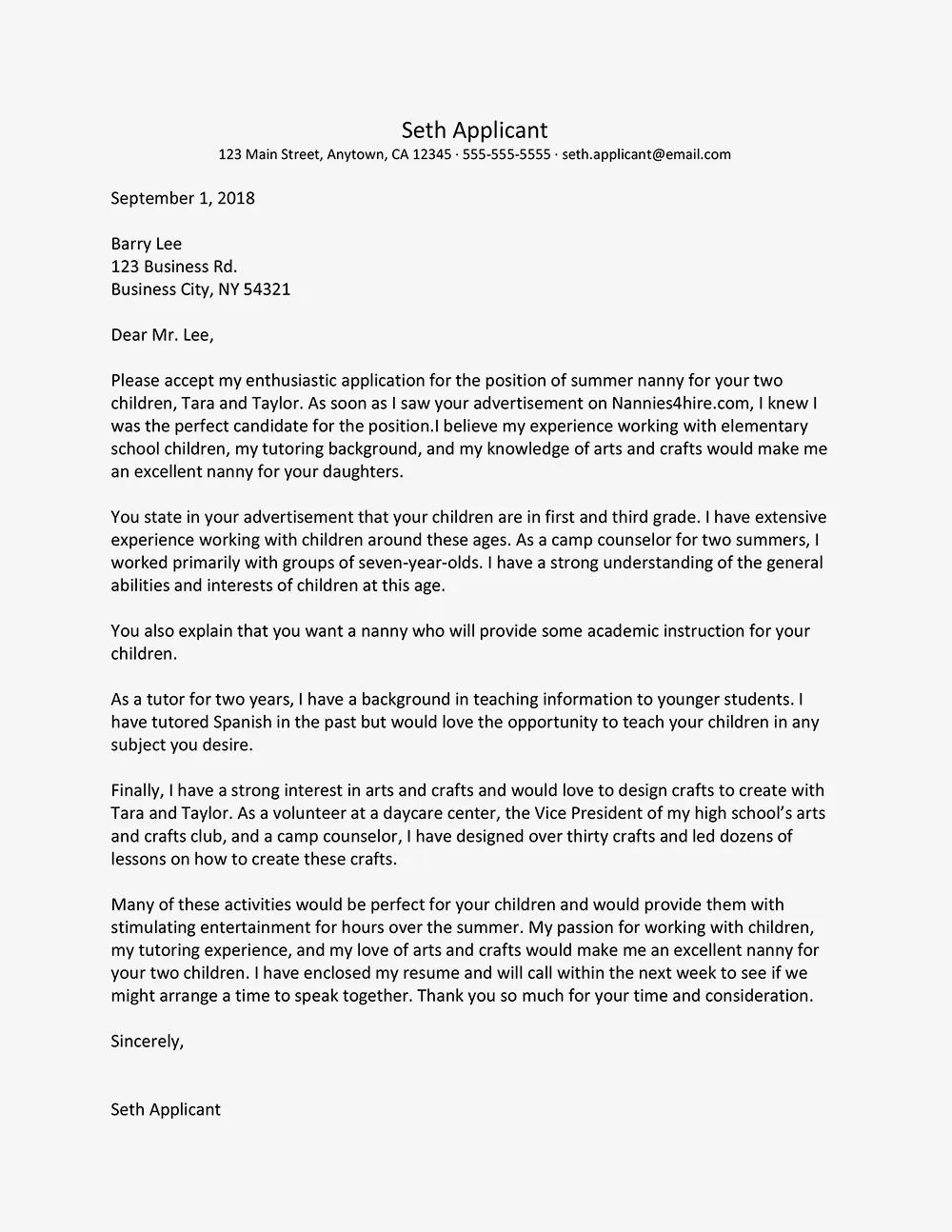 40614 nanny responsibilities management