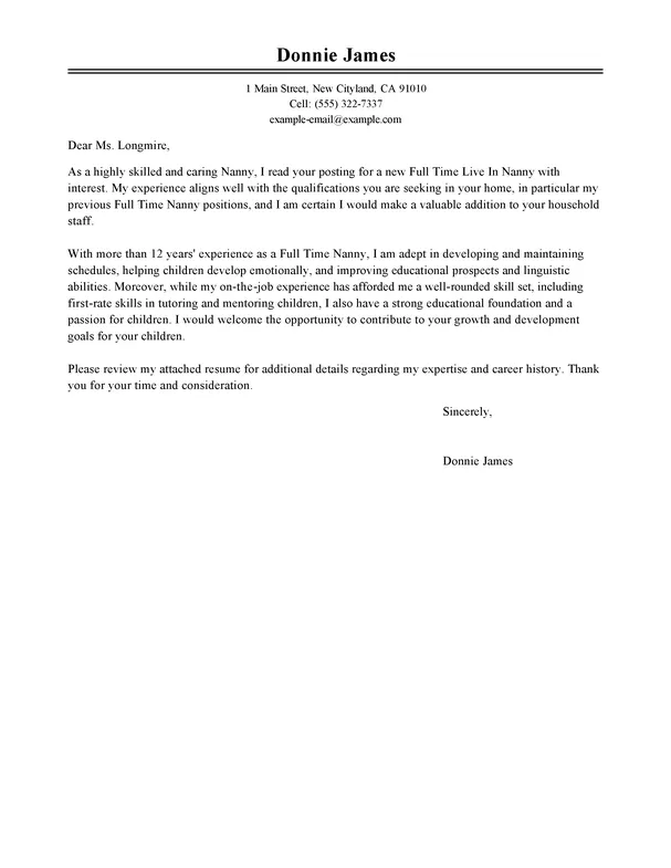 40614 skills nanny cover letter