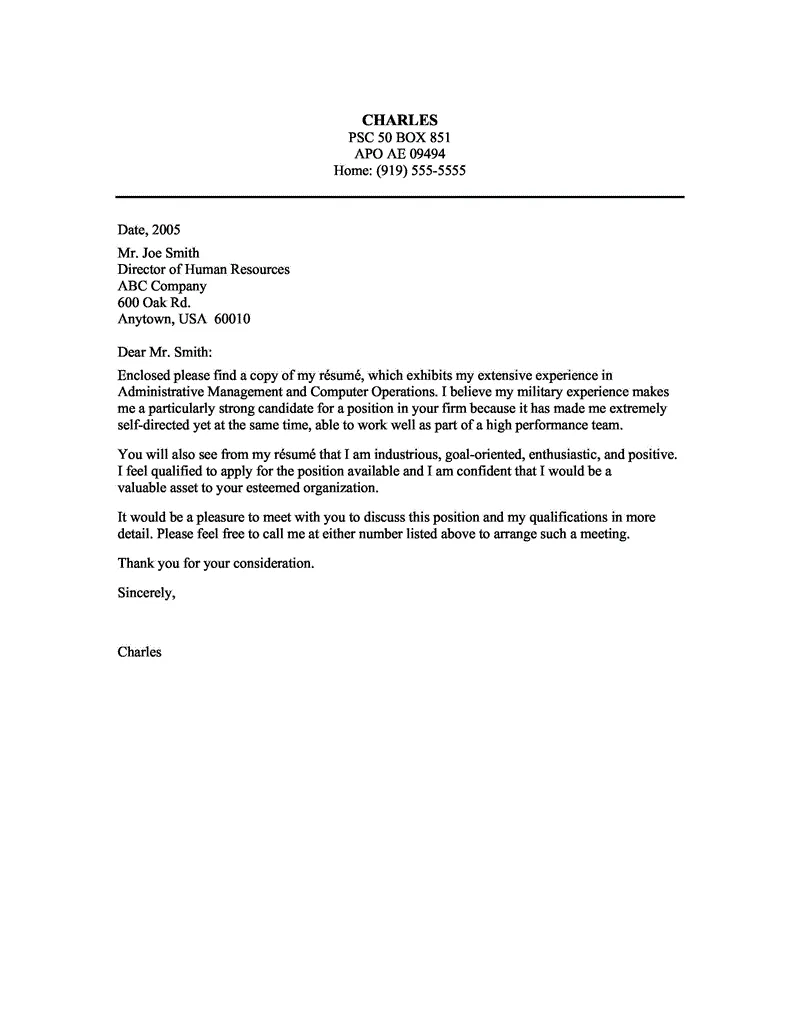 40615 cover letter achievements