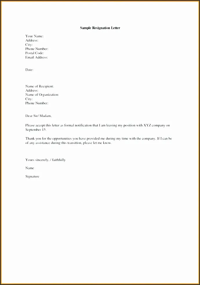 40626 resignation cover letter closing