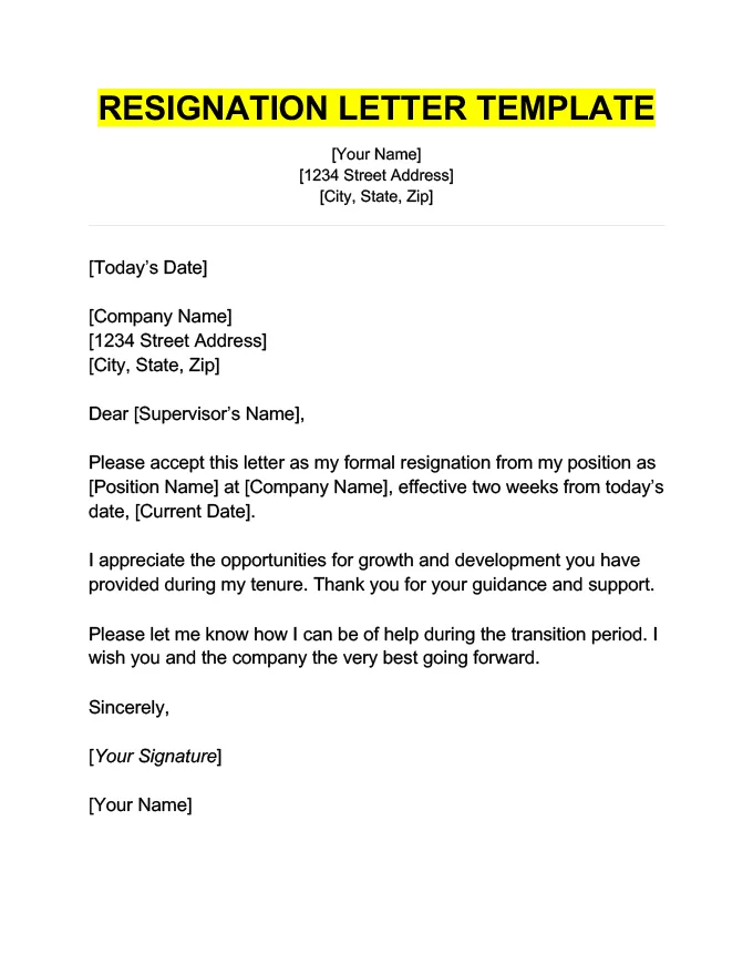 40626 resignation cover letter professionalism