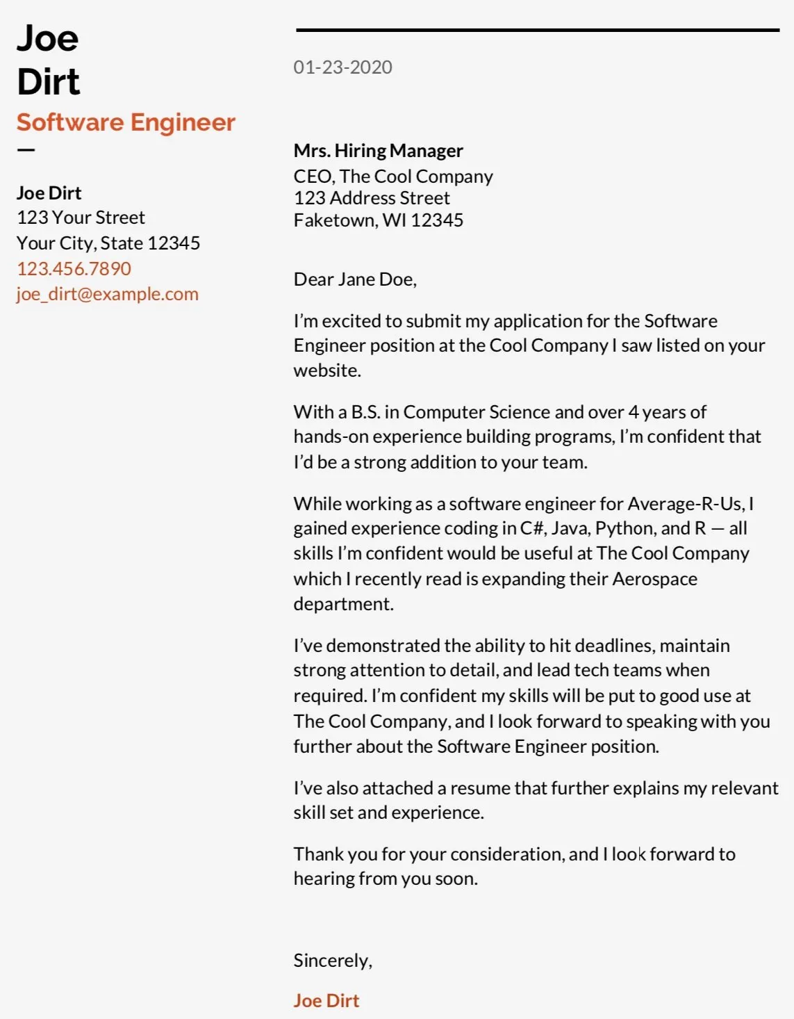 40628 cover letter example achievements