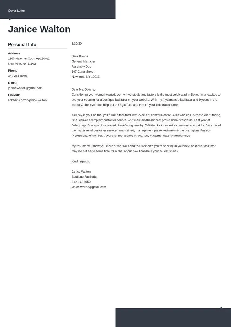 40631 fashion cover letter passion