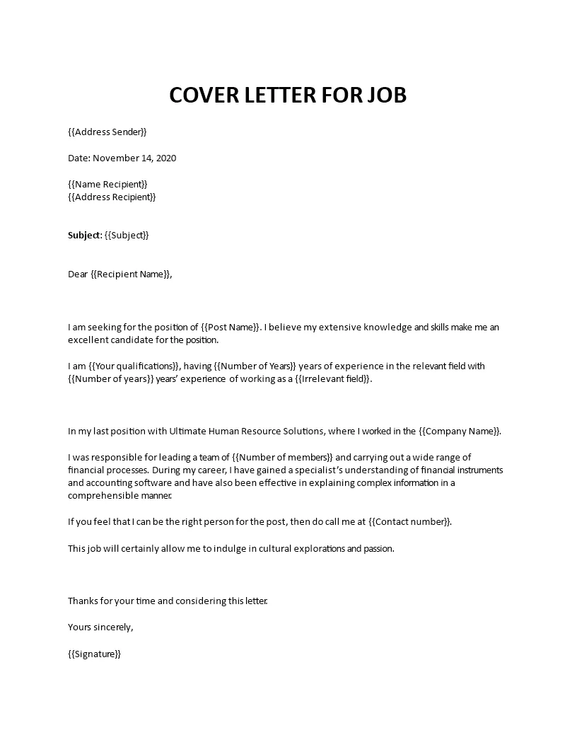 40632 formatting cover letter