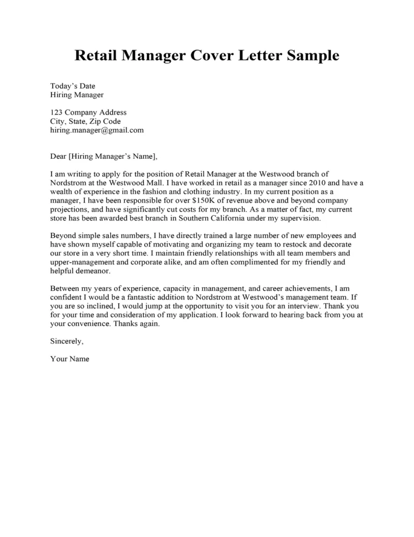 40639 retail cover letter