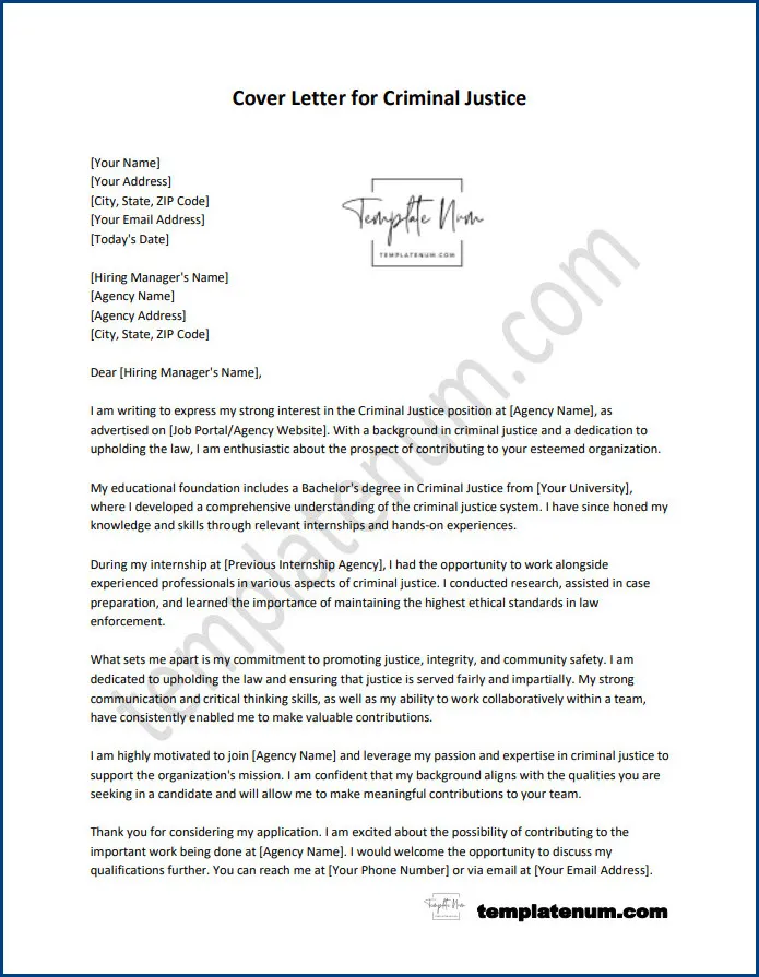 40647 cover letter skills criminal justice