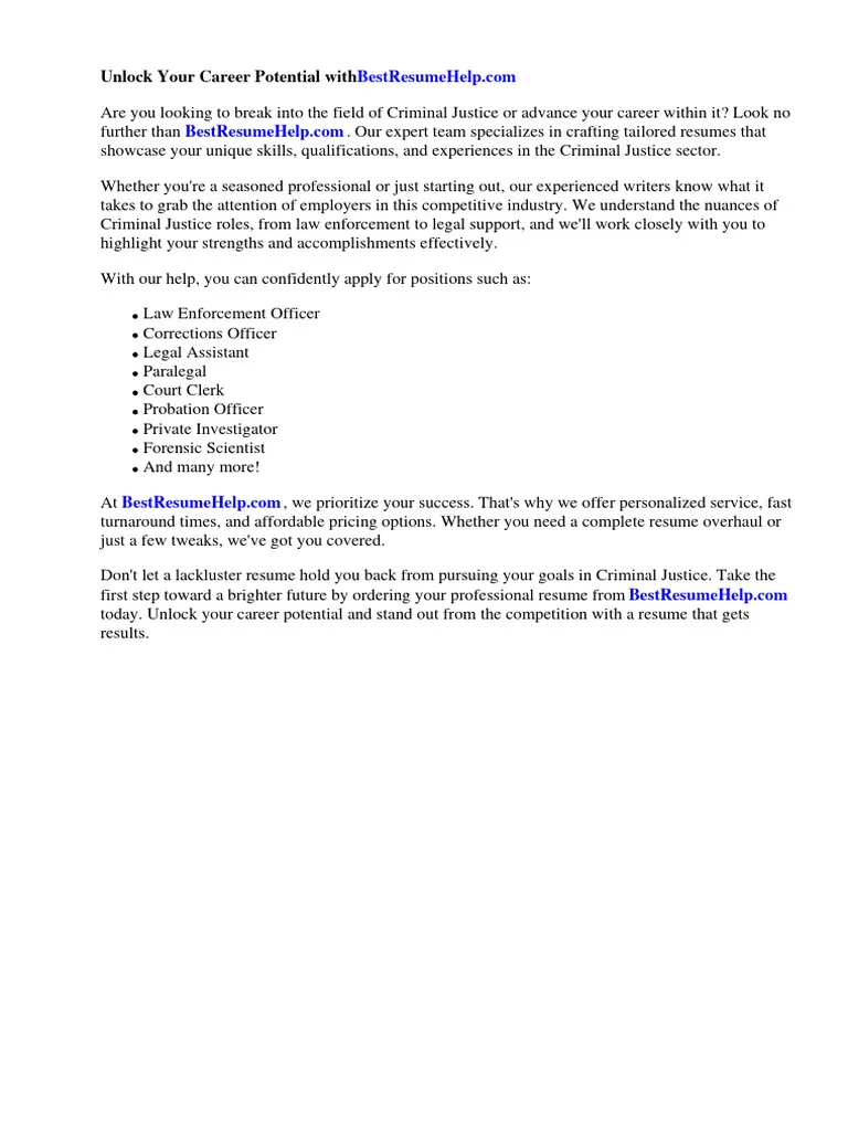 40647 criminal justice cover letter tips