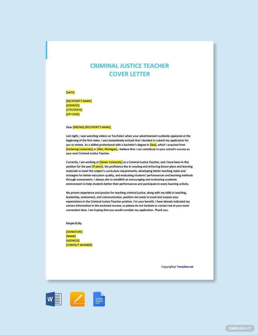 40647 criminal justice resume vs cover letter