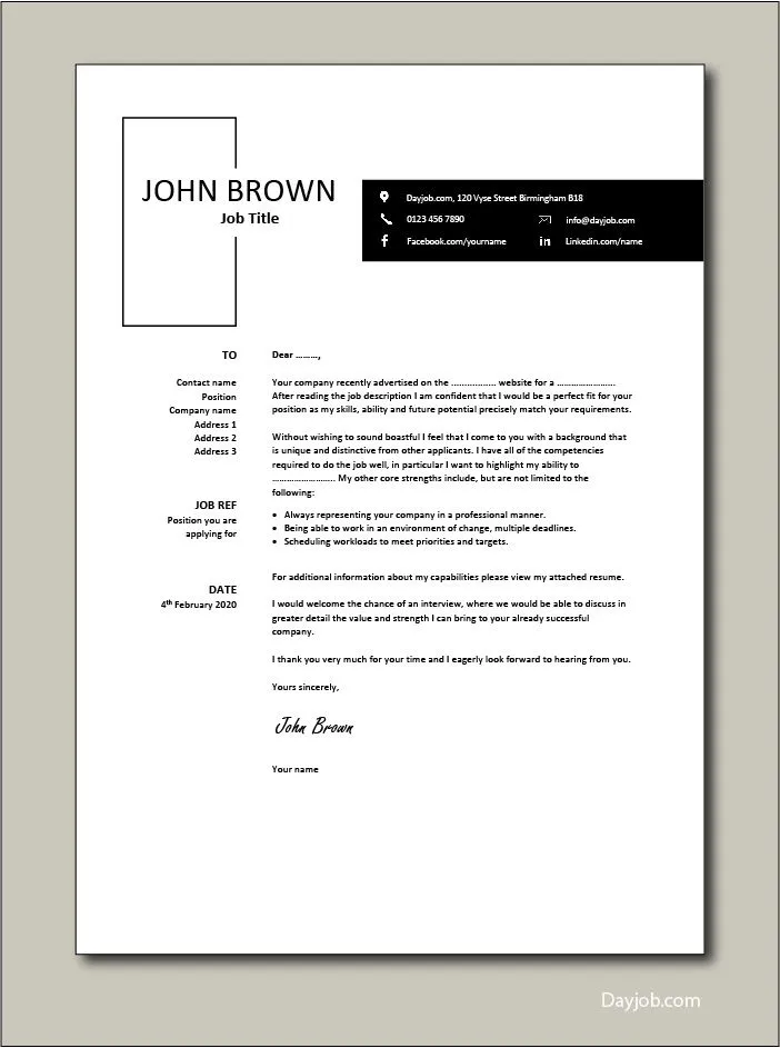 40664 professional cover letter template
