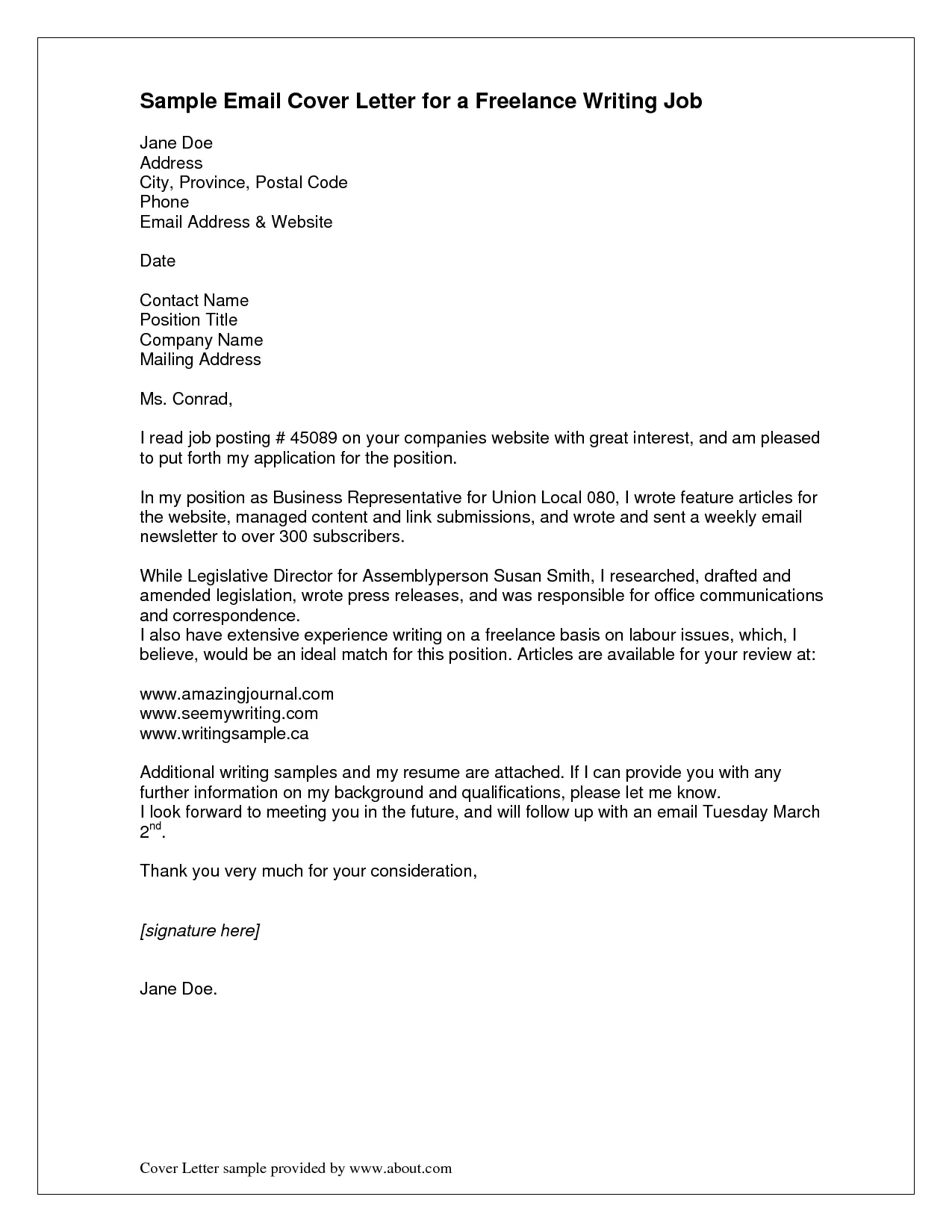 40670 cover letter email application