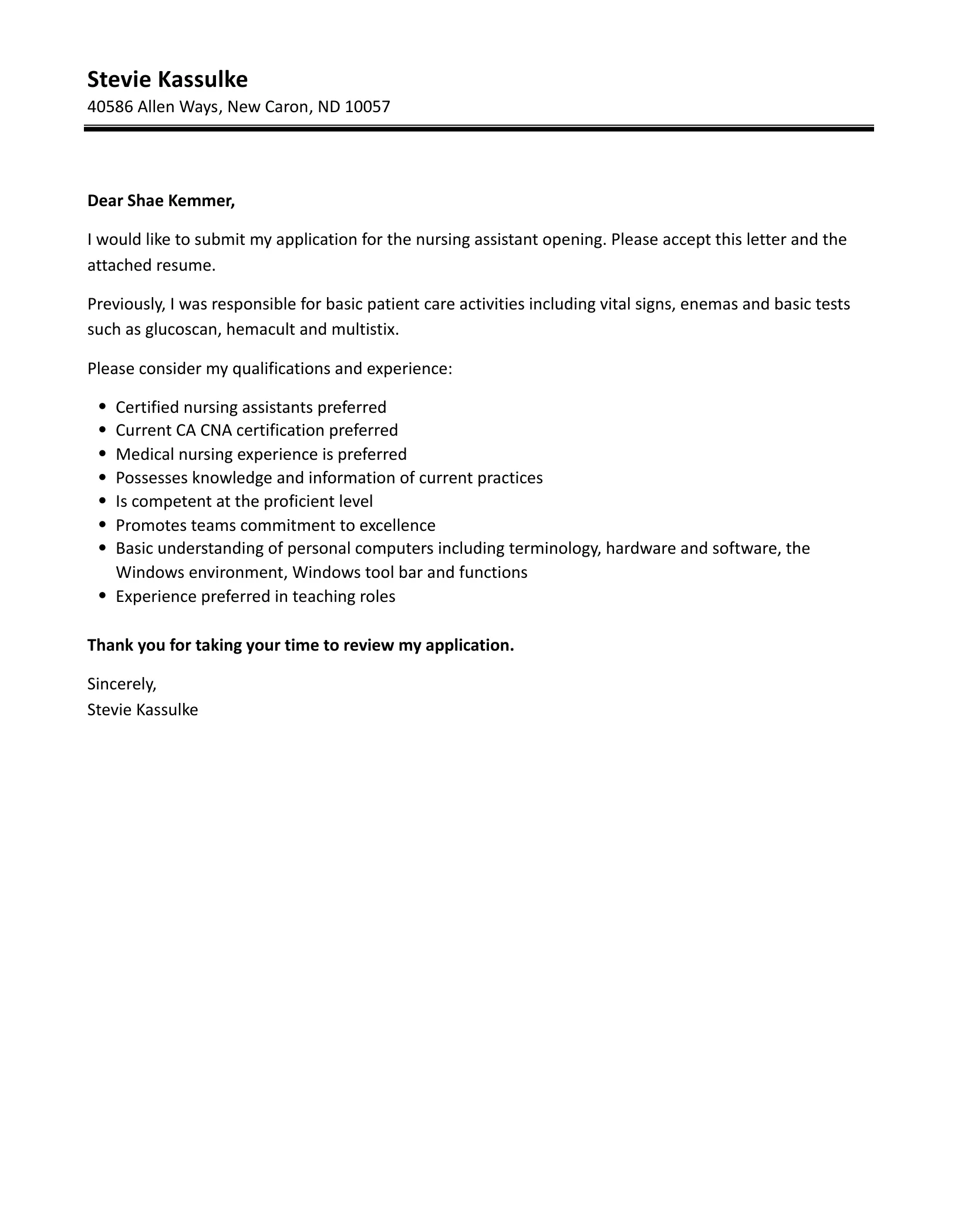 40679 nursing assistant personality