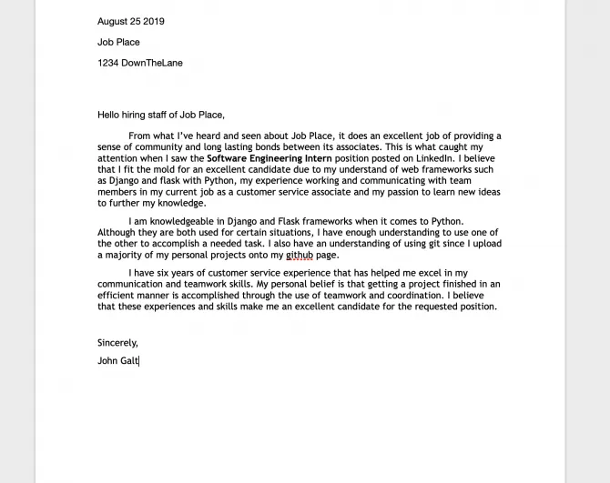 40686 engineering internship cover letter
