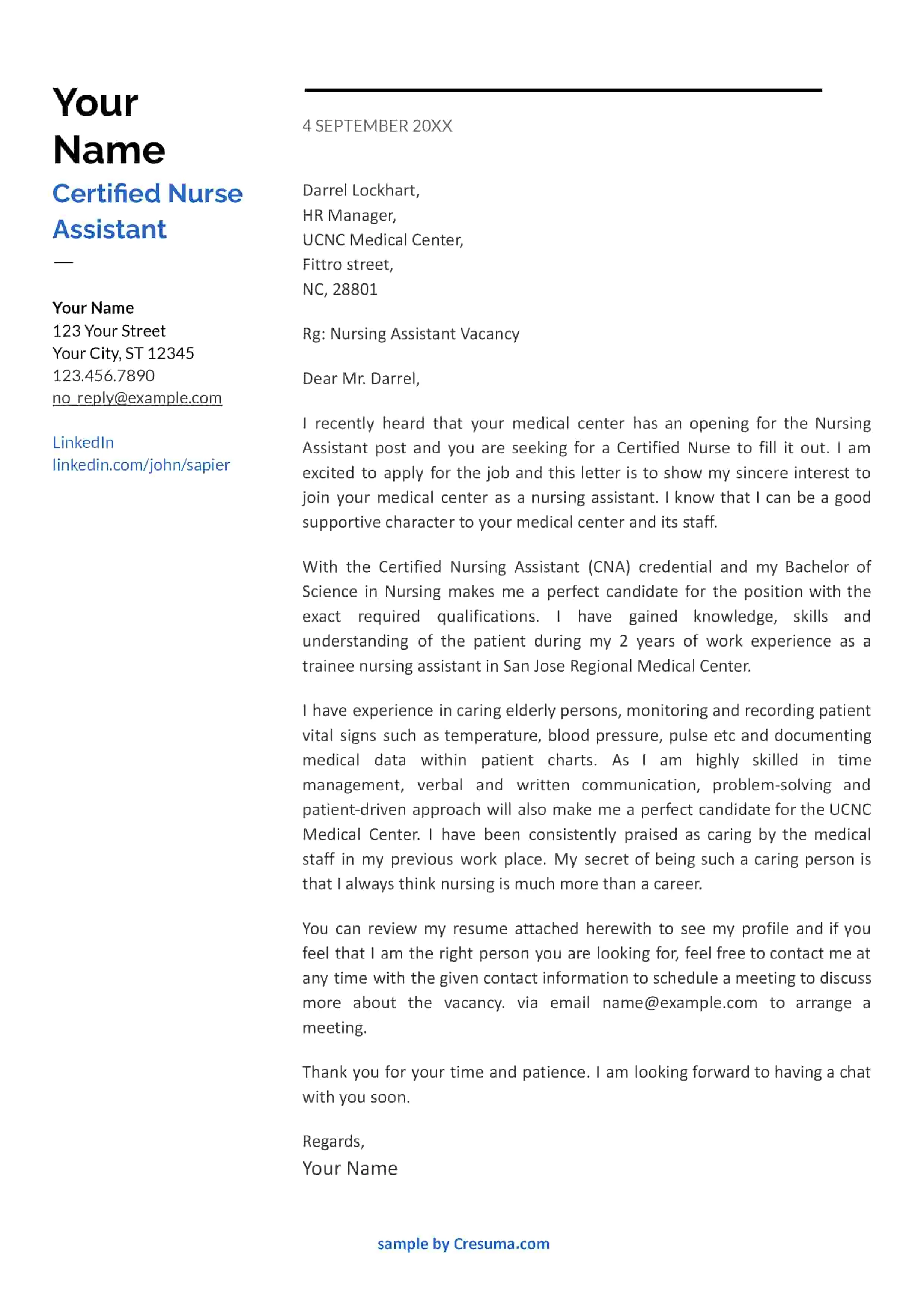 40692 cover letter formatting