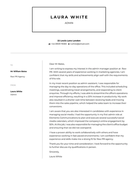 40694 cover letter examples