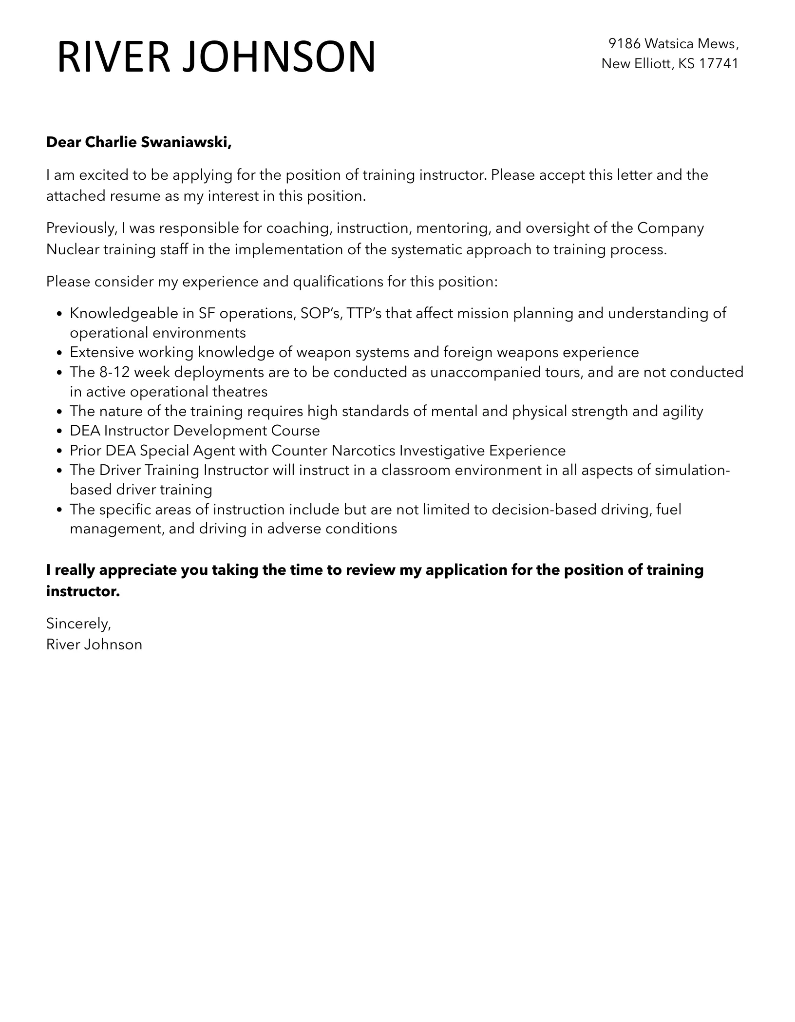 40698 instructor cover letter body
