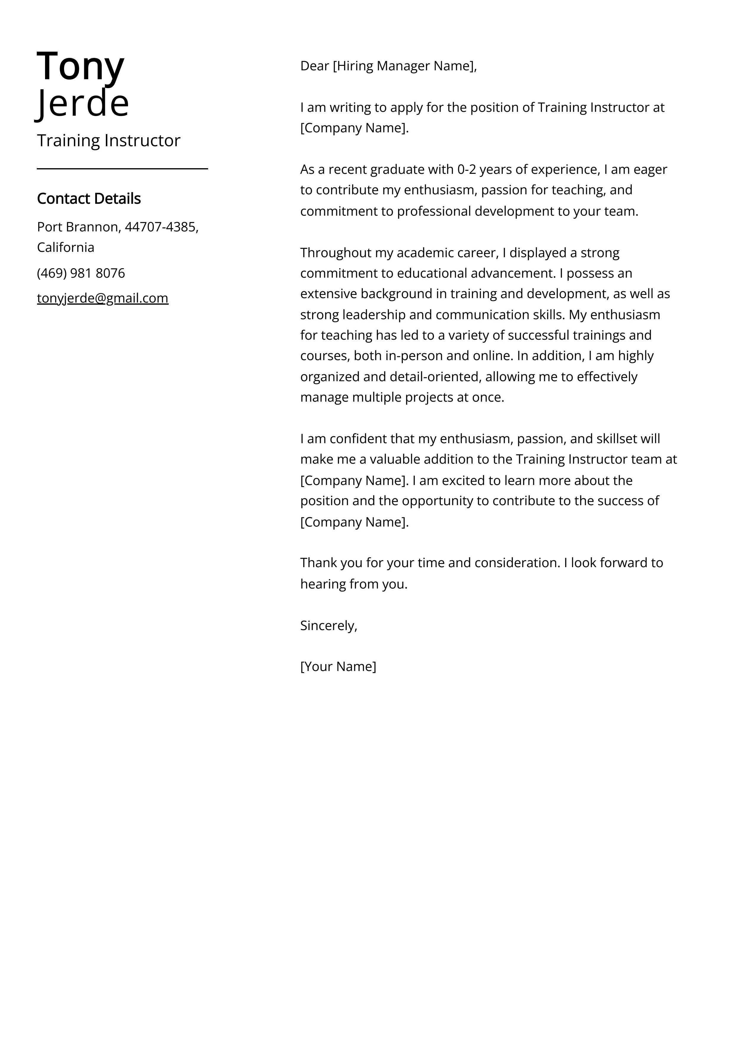 40698 instructor cover letter review