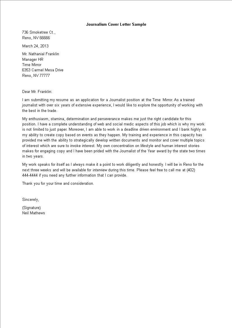 40710 journalism writing samples