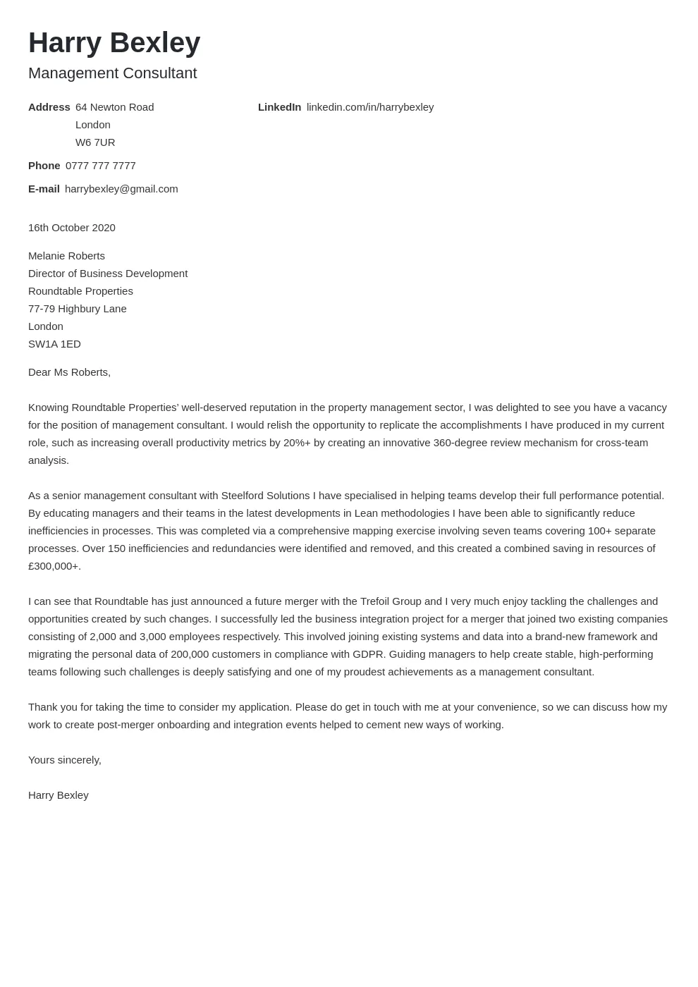 40711 formatting cover letter