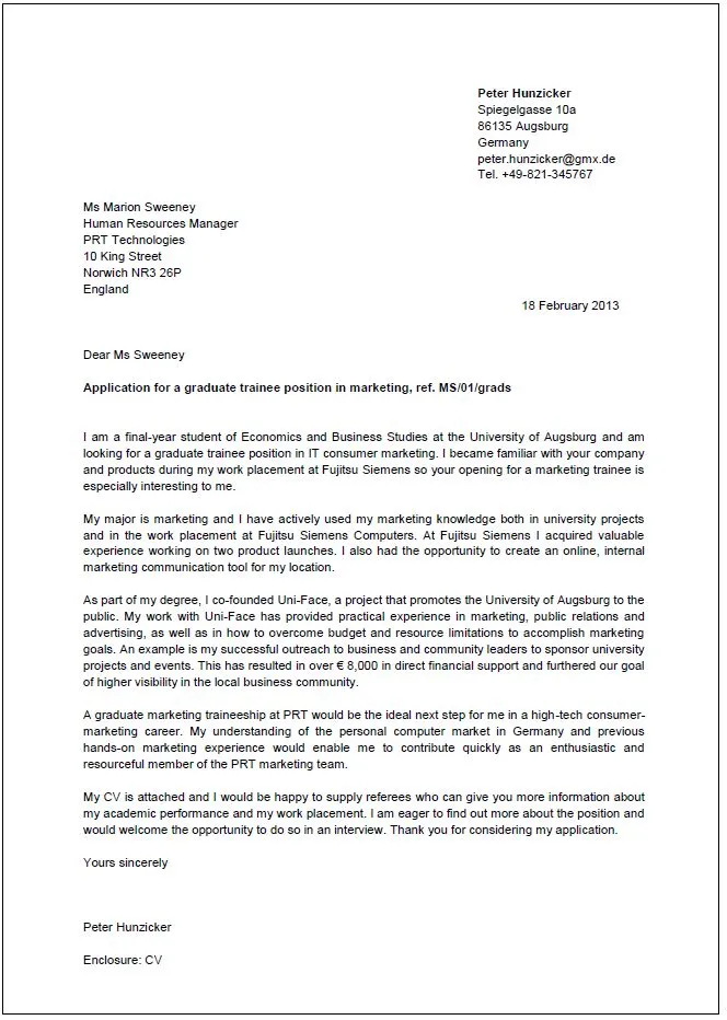 40714 cover letter formatting
