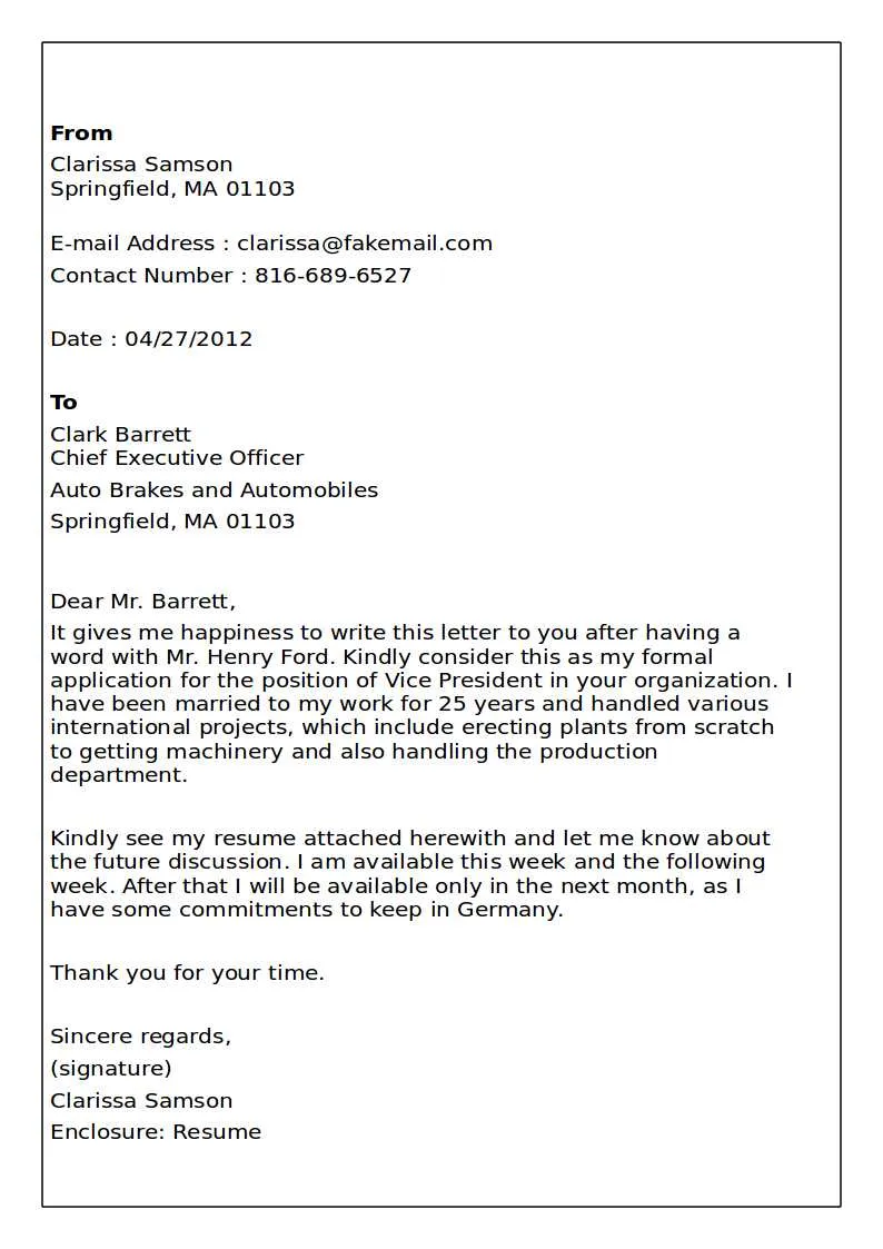 40719 cover letter formatting