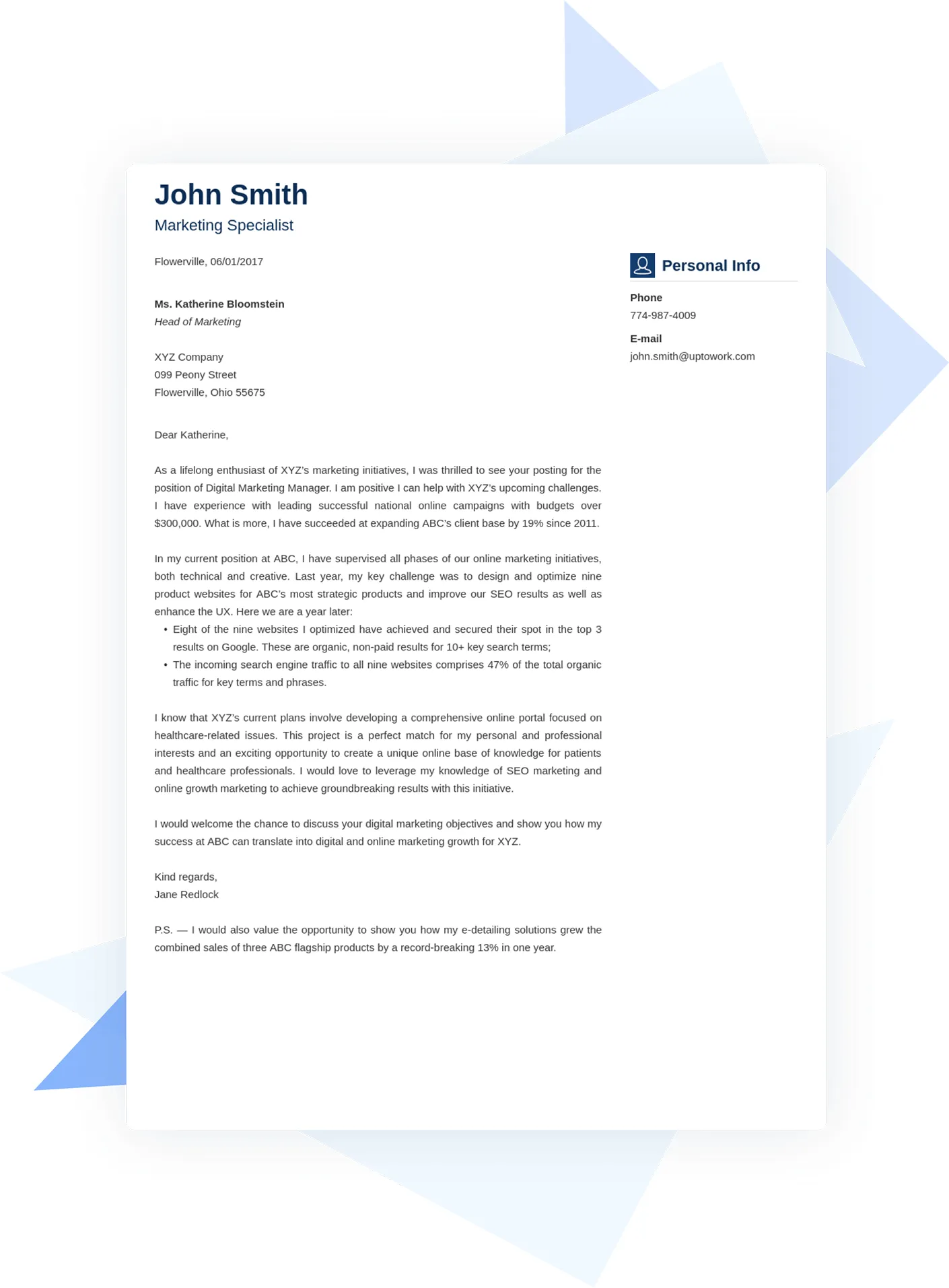 40719 cover letter templates