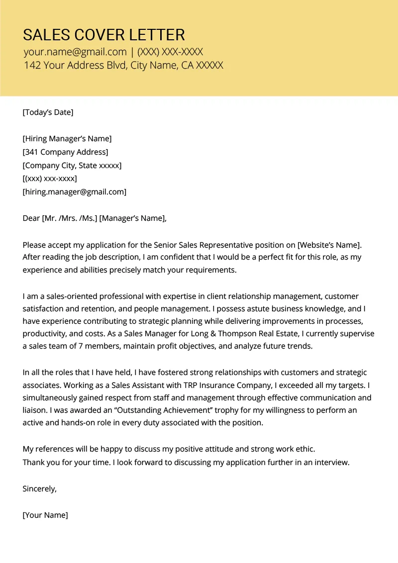 40719 cover letter writing