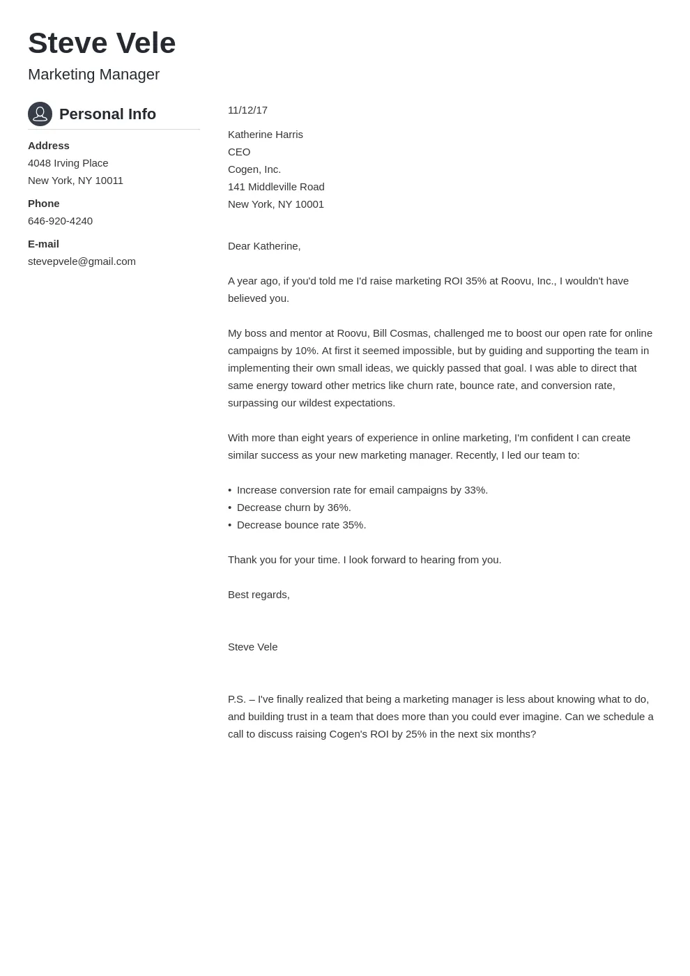40721 qualifications cover letter