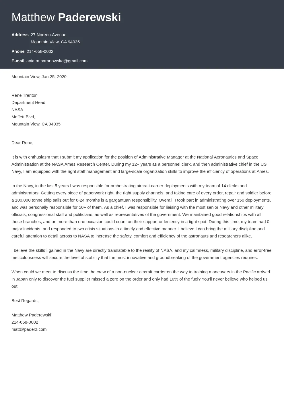 40725 proofreading cover letter