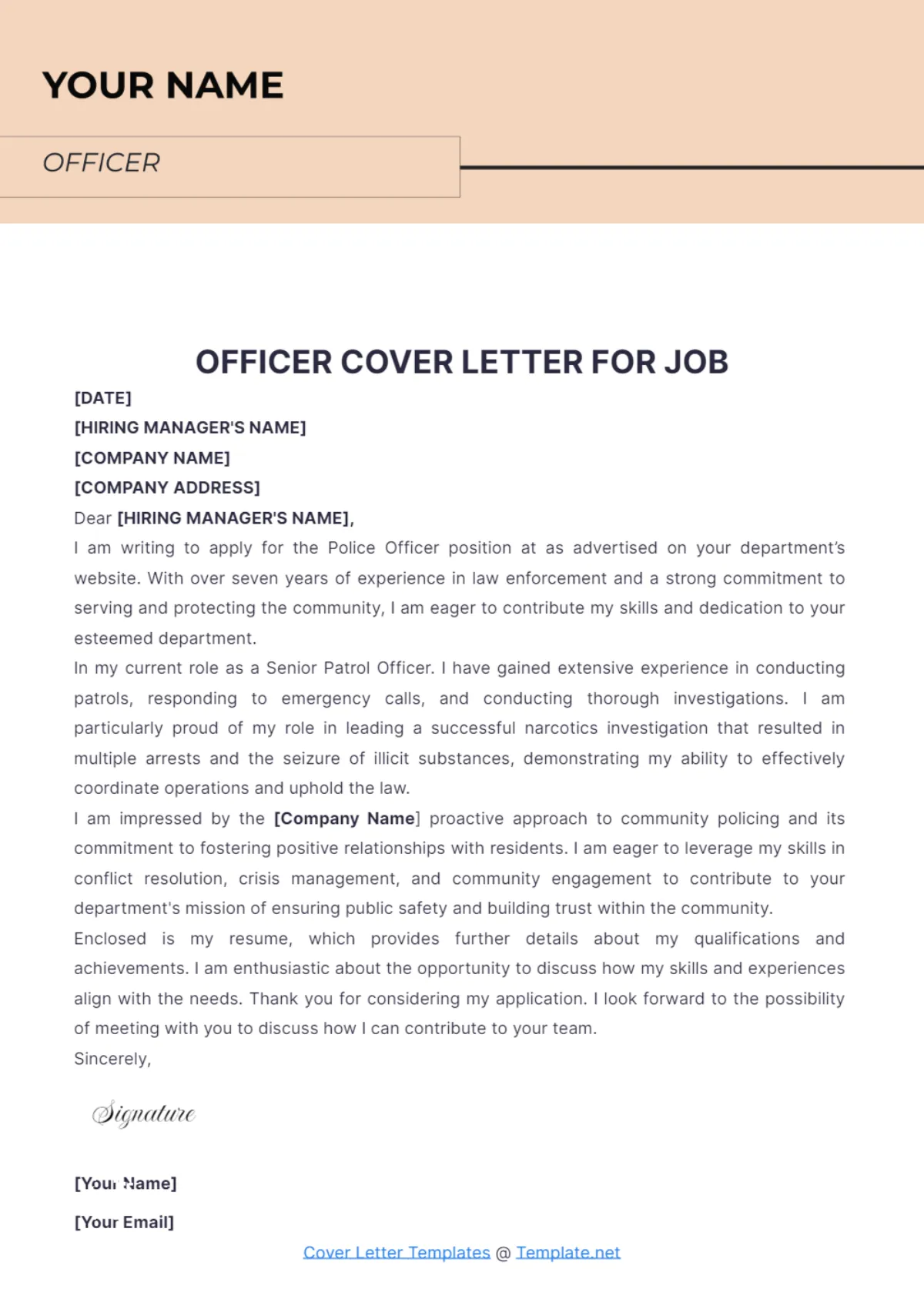 40728 corrections officer cover letter achievements