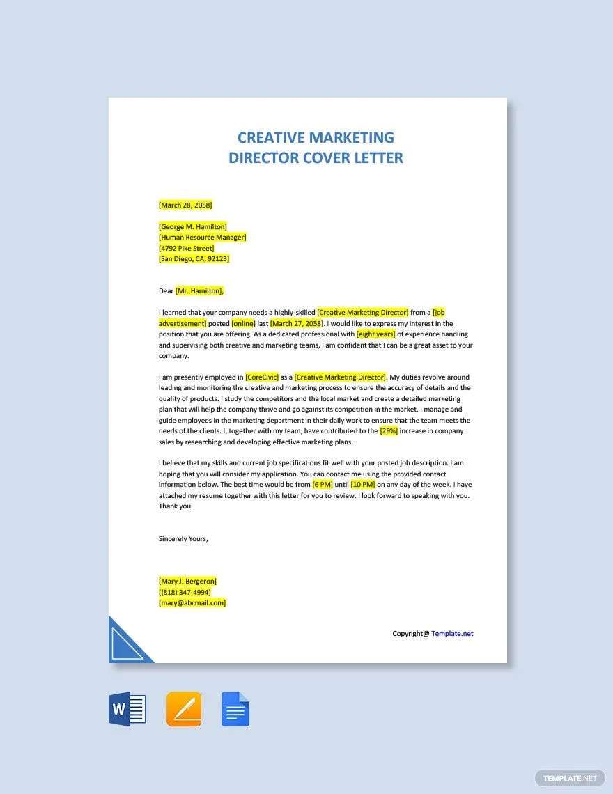 40729 cover letter director marketing introduction