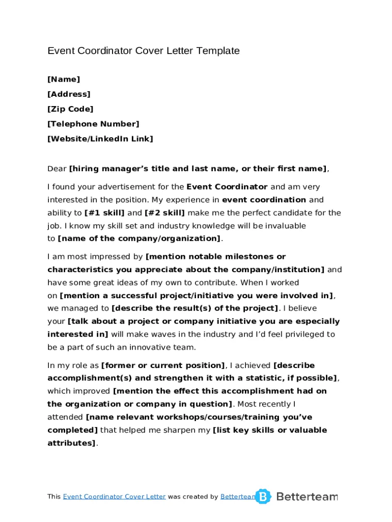 40737 event coordinator proofread