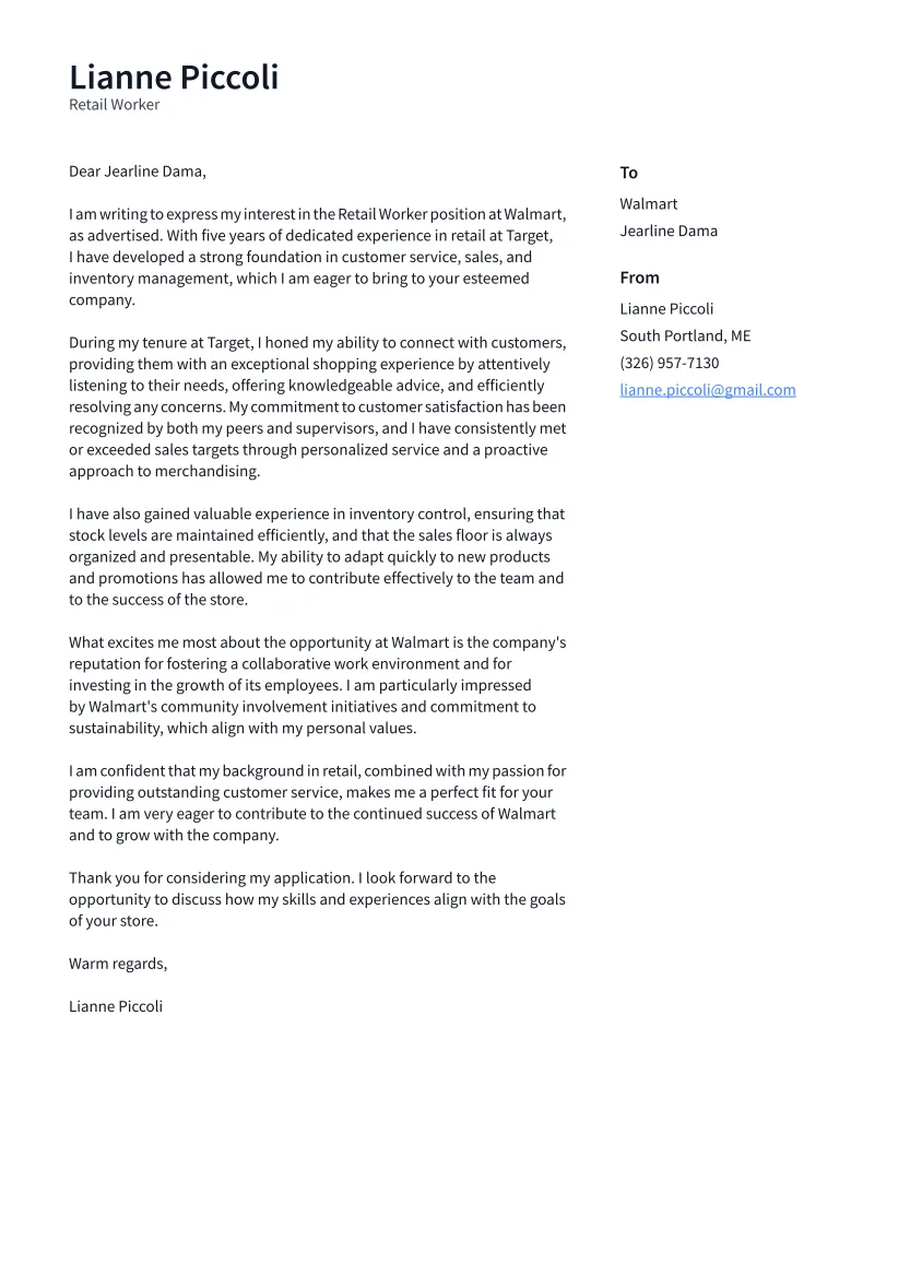 40740 retail effective cover letter