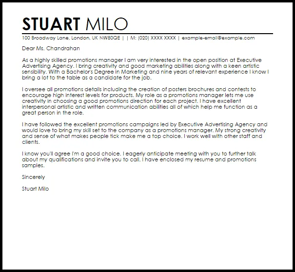 40741 promotion cover letter mistakes
