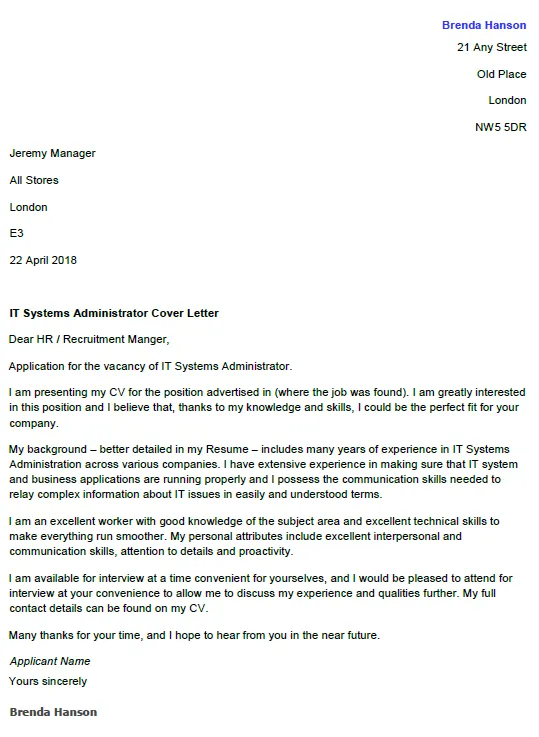 40742 cover letter example mid level