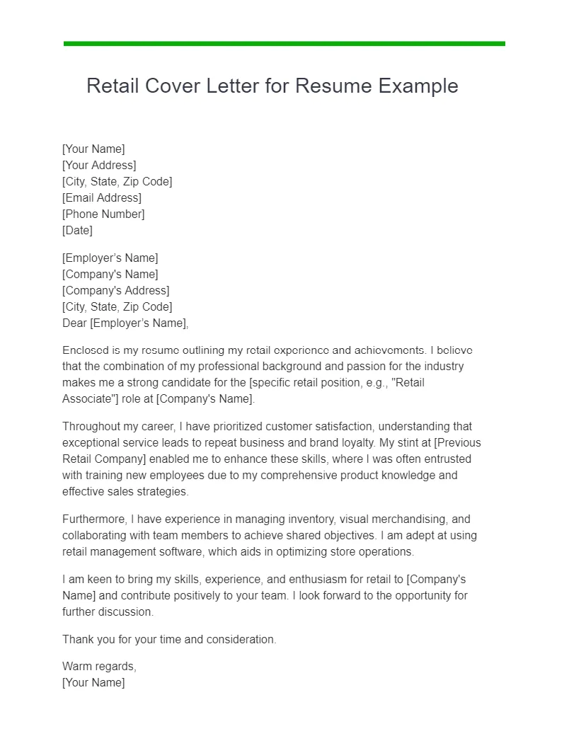 40750 retail cover letter formatting