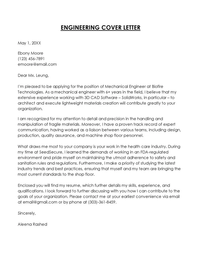 40754 cover letter structure
