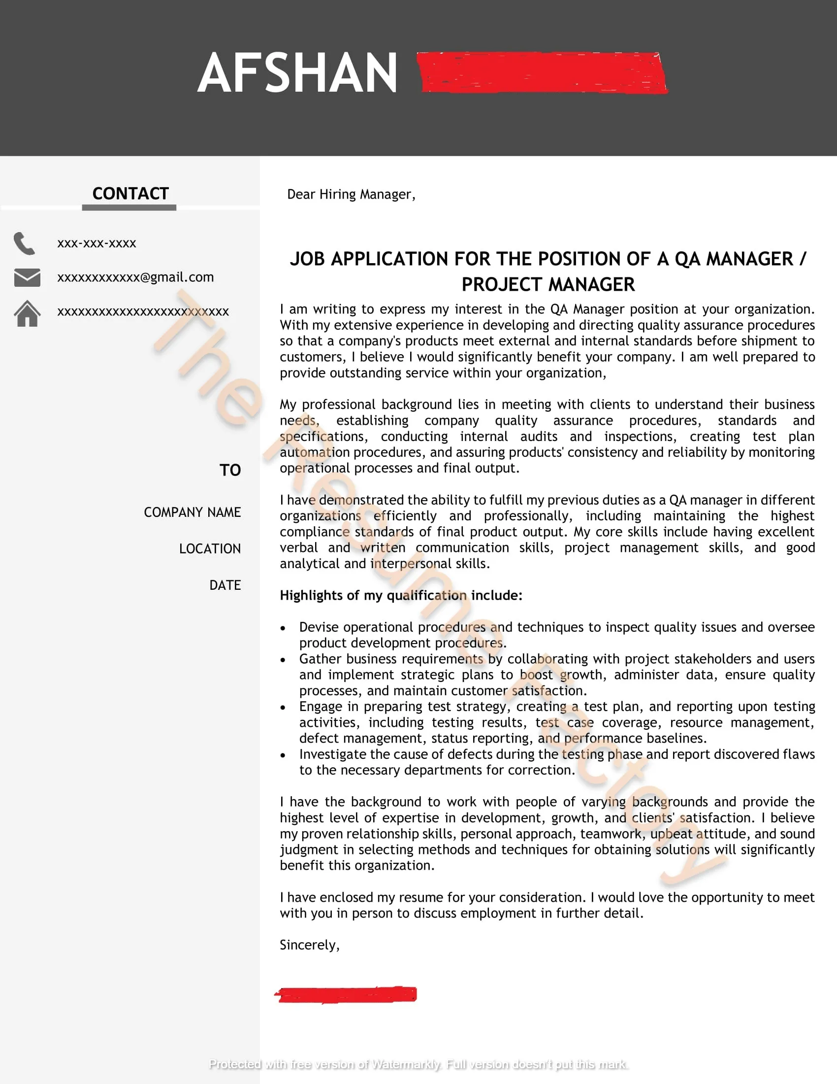 40757 professional cover letter