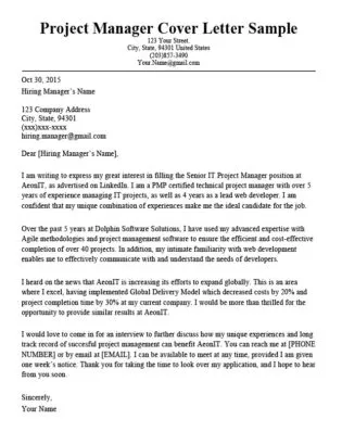 40757 project manager cover letter writing