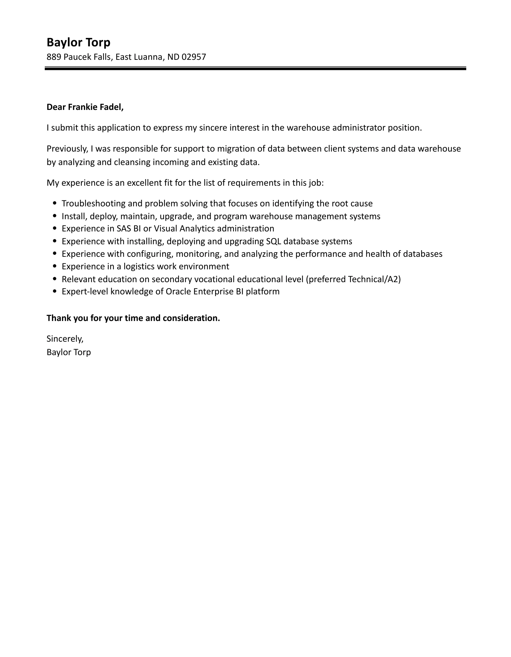 40771 warehouse equipment experience