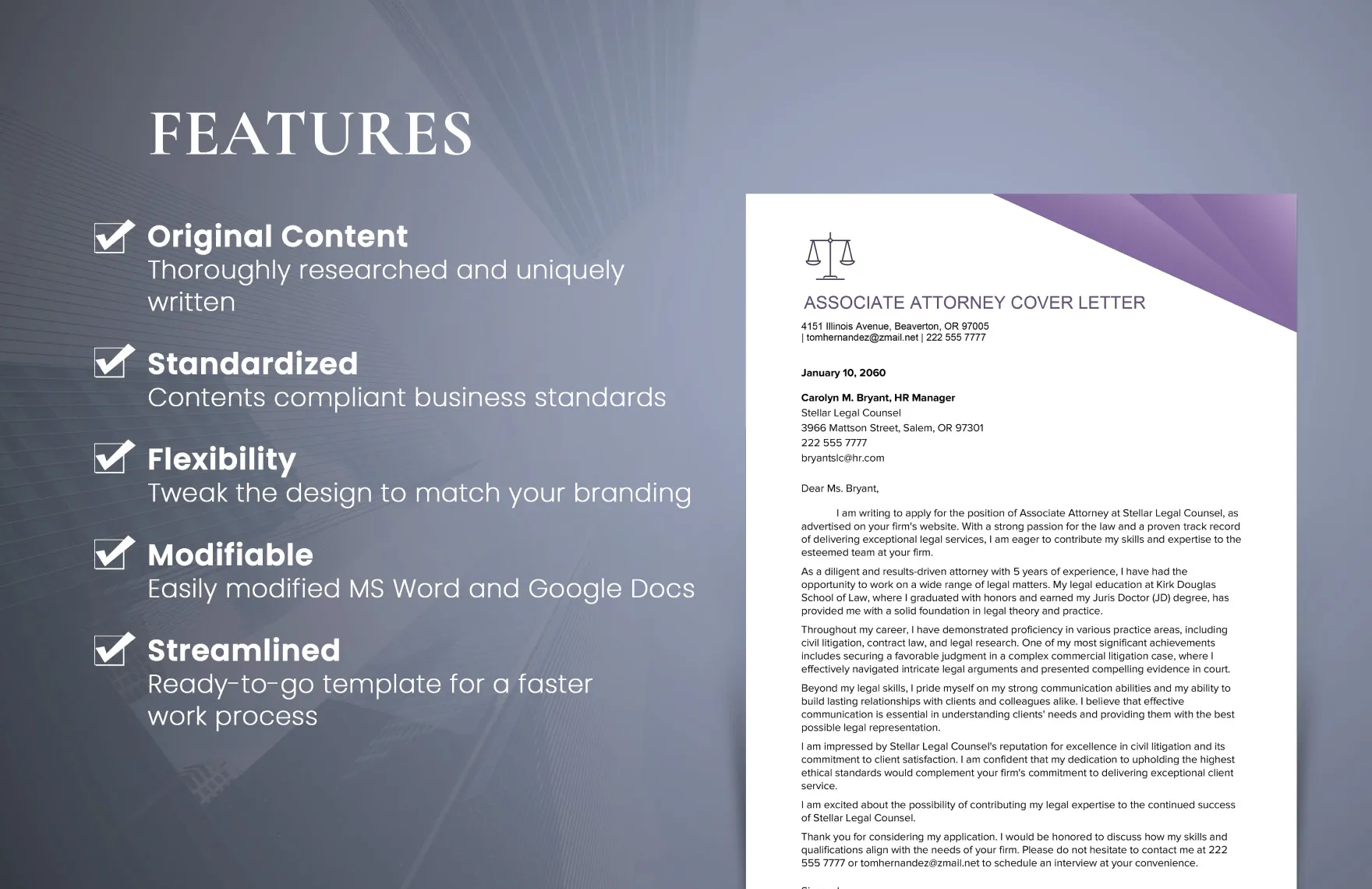 40776 law cover letter components