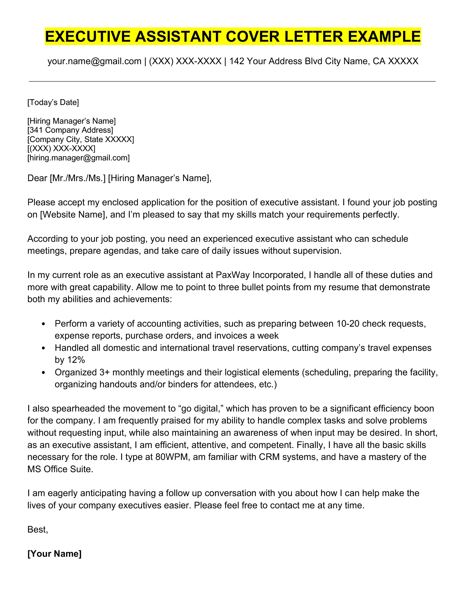 40783 cover letter format
