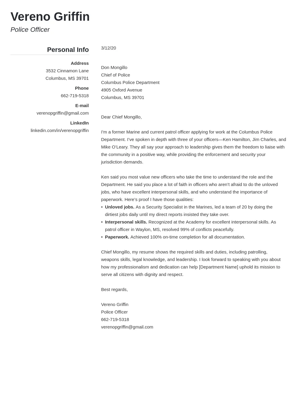 40797 action verbs cover letter