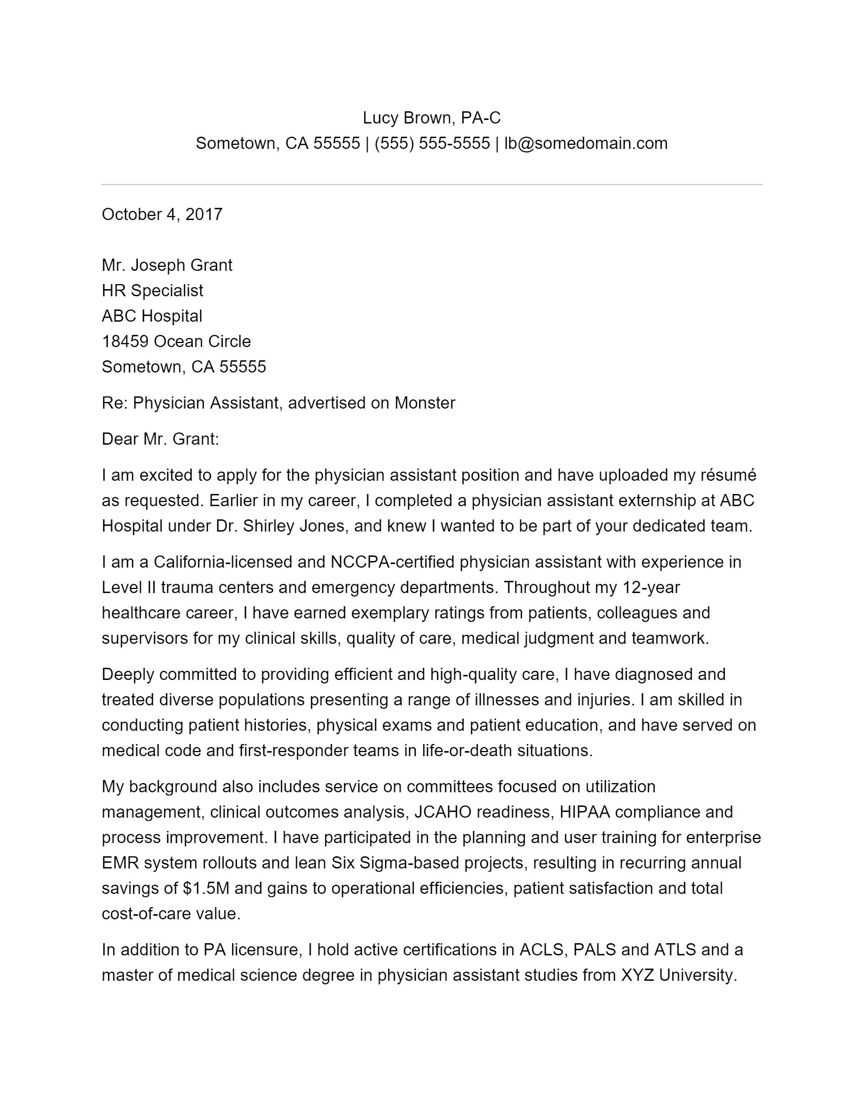 40802 dermatology pa cover letter templates