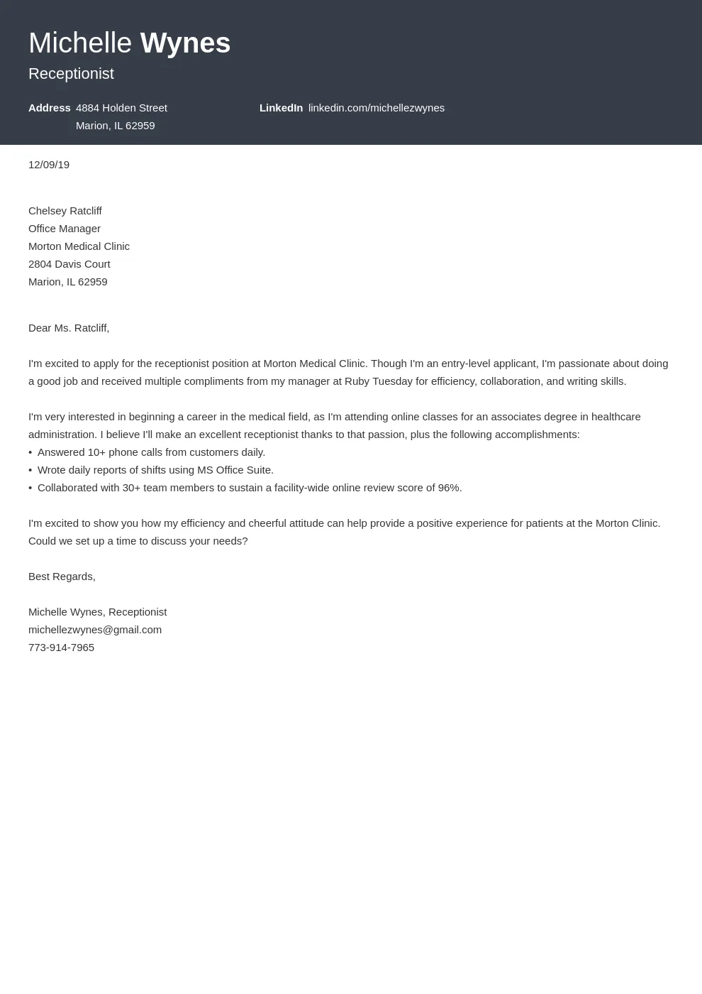 40812 cover letter header