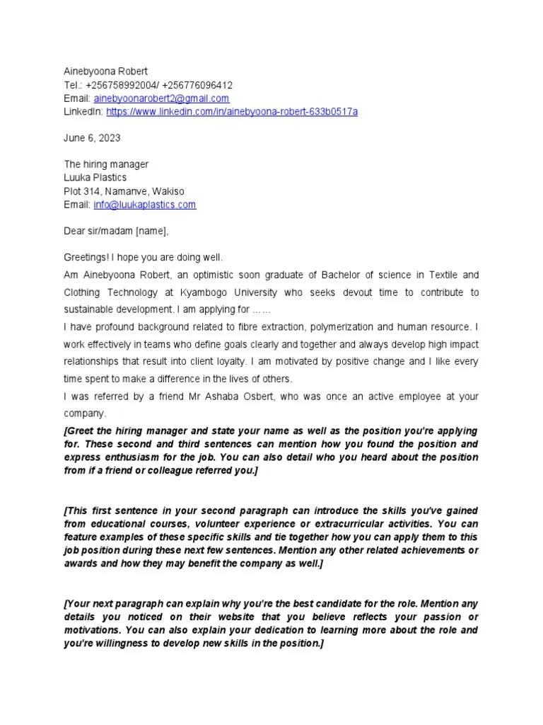 40812 cover letter writing
